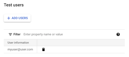 Add Test Users